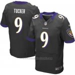 Camiseta Baltimore Ravens Tucker Negro Nike Elite NFL Hombre
