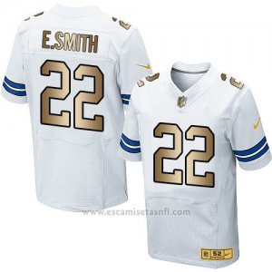 Camiseta Dallas Cowboys E.Smith Blanco Nike Gold Elite NFL Hombre