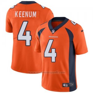 Camiseta NFL Limited Hombre Denver Broncos 4 Case Keenum Naranja Stitched Vapor Untouchable