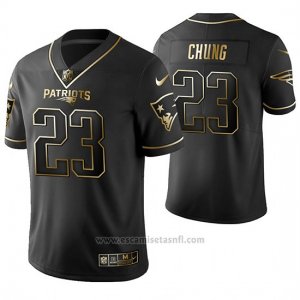 Camiseta NFL Limited Hombre New England Patriots Patrick Chung Golden Edition Negro