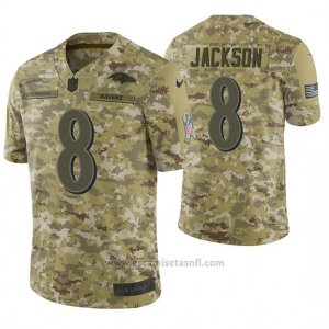 Camiseta NFL Limited Hombre Baltimore Ravens Lamar Jackson Camuflaje 2018 Salute To Service