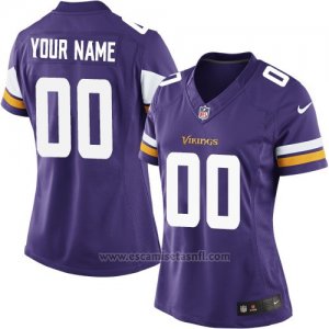 Camisetas NFL Mujer Minnesota Vikings Personalizada Violeta