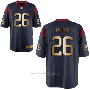 Camiseta Houston Texans Miller Profundo Azul Nike Gold Game NFL Hombre