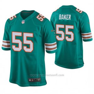 Camiseta NFL Game Hombre Dolphins Jerome Baker Throwback Verde
