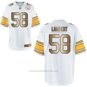 Camiseta Pittsburgh Steelers Lambert Blanco Nike Gold Game NFL Hombre