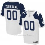 Camisetas NFL Elite Hombre Dallas Cowboys Personalizada Blanco Azul