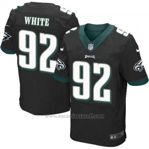 Camiseta Philadelphia Eagles White Negro Nike Elite NFL Hombre