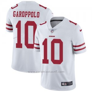 Camiseta NFL Limited Hombre San Francisco 49ers 10 Jimmy Garoppolo Blanco Stitched Vapor Untouchable