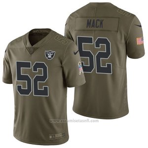 Camiseta NFL Limited Hombre Oakland Raiders 52 Khalil Mack 2017 Salute To Service Verde