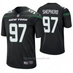 Camiseta NFL Game Hombre New York Jets Nathan Shepherd Negro 60th Aniversario