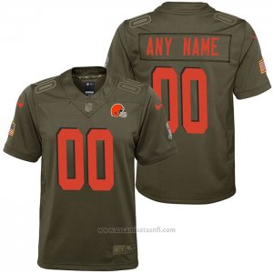 Camiseta NFL Limited Nino Cleveland Browns Personalizada Salute To Service Verde
