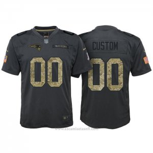 Camiseta NFL Limited Nino New England Patriots Personalizada 2016 Salute To Service Negro