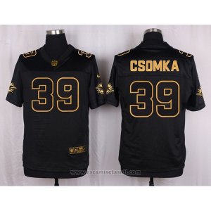 Camiseta Miami Dolphins Csomka Negro Nike Elite Pro Line Gold NFL Hombre