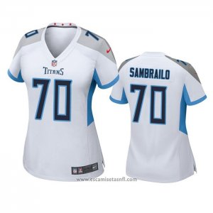 Camiseta NFL Game Mujer Tennessee Titans Ty Sambrailo Blanco