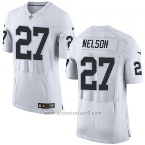 Camiseta Oakland Raiders Nelson Blanco Nike Elite NFL Hombre