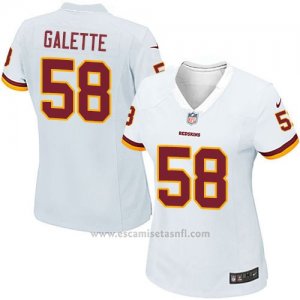 Camiseta Washington Redskins Galette Blanco Nike Game NFL Mujer