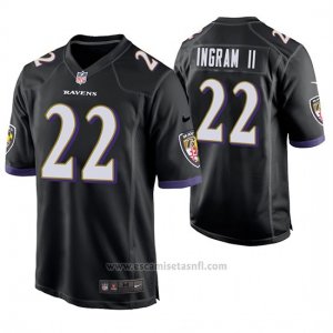 Camiseta NFL Game Hombre Baltimore Ravens Mark Ingram Jr. Negro