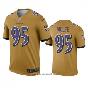Camiseta NFL Legend Baltimore Ravens Derek Wolfe Inverted Oro
