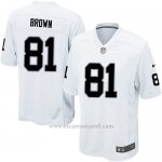 Camiseta Oakland Raiders Brown Blanco Nike Game NFL Hombre