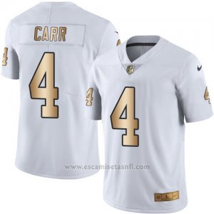 Camiseta Oakland Raiders Carr Blanco Nike Gold Legend NFL Hombre
