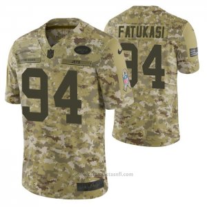 Camiseta NFL Limited New York Jets 94 Folorunso Fatukasi 2018 Salute To Service Camuflaje