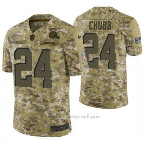 Camiseta NFL Limited Hombre Cleveland Browns Nick Chubb Camuflaje 2018 Salute To Service