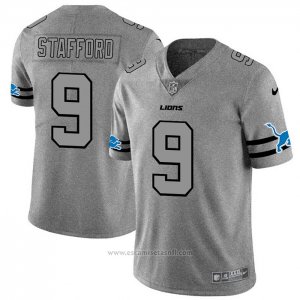 Camiseta NFL Limited Detroit Lions Stafford Team Logo Gridiron Gris