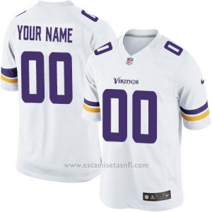 Camisetas NFL Limited Hombre Minnesota Vikings Personalizada Blanco