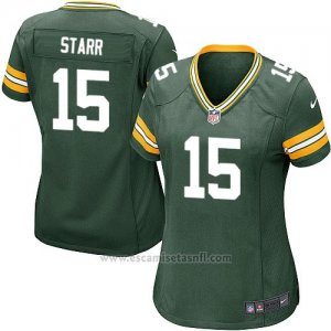 Camiseta Green Bay Packers Starr Verde Militar Nike Game NFL Mujer