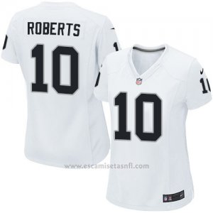 Camiseta Oakland Raiders Roberts Blanco Nike Game NFL Mujer