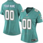 Camisetas NFL Mujer Miami Dolphins Personalizada Verde