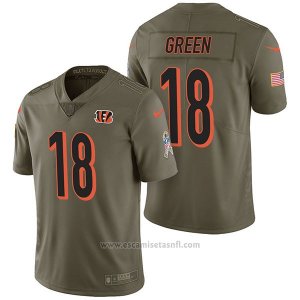 Camiseta NFL Limited Hombre Cincinnati Bengals 18 A.j. Green 2017 Salute To Service Verde