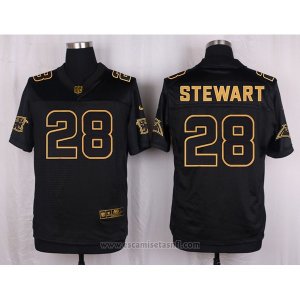 Camiseta Carolina Panthers Stewart Negro Nike Elite Pro Line Gold NFL Hombre