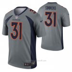 Camiseta NFL Legend Denver Broncos Justin Simmons Inverted Gris