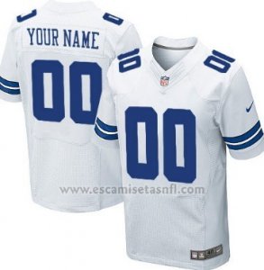 Camisetas NFL Elite Hombre Dallas Cowboys Personalizada Blanco