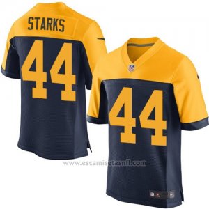 Camiseta Green Bay Packers Starks Profundo Azul y Amarillo Nike Elite NFL Hombre