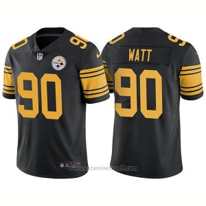Camiseta NFL Limited Hombre Pittsburgh Steelers 90 T.j. Watt Rush Limited Negro