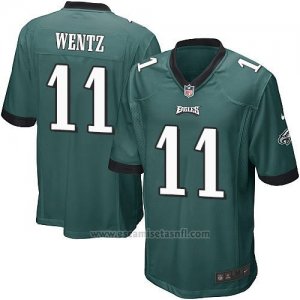 Camiseta Philadelphia Eagles Wentz Verde Nike Game NFL Oscuro Nino