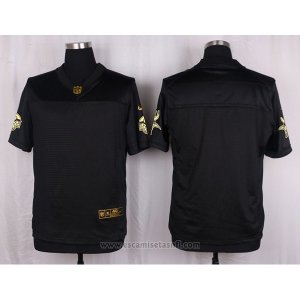 Camiseta Minnesota Vikings Negro Nike Elite Pro Line Gold NFL Hombre