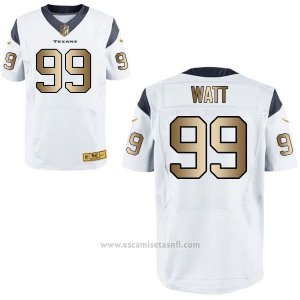 Camiseta Houston Texans Watt Blanco Nike Gold Elite NFL Hombre