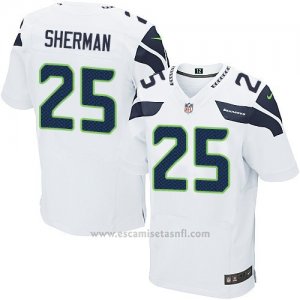 Camiseta Seattle Seahawks Sherman Blanco Nike Elite NFL Hombre