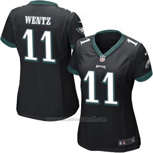 Camiseta Philadelphia Eagles Wentz Negro Nike Game NFL Mujer