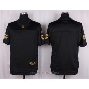 Camiseta Green Bay Packers Negro Nike Elite Pro Line Gold NFL Hombre