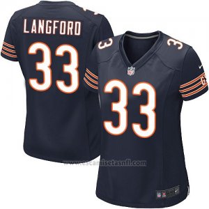 Camiseta Chicago Bears Langford Blanco Negro Nike Game NFL Mujer