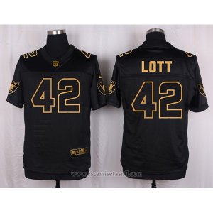 Camiseta Oakland Raiders Lott Negro Nike Elite Pro Line Gold NFL Hombre