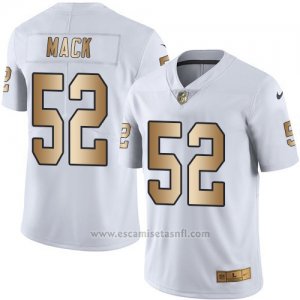 Camiseta Oakland Raiders Mack Blanco Nike Gold Legend NFL Hombre