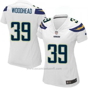 Camiseta San Diego Chargers Woodhead Blanco Nike Game NFL Mujer