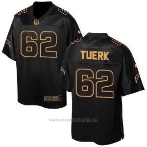 Camiseta San Diego Chargers Tuerk 2016 Negro Nike Elite Pro Line Gold NFL Hombre