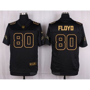 Camiseta San Diego Chargers Floyd Negro Nike Elite Pro Line Gold NFL Hombre