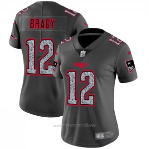Camiseta NFL Limited Mujer New England Patriots Brady Static Fashion Gris